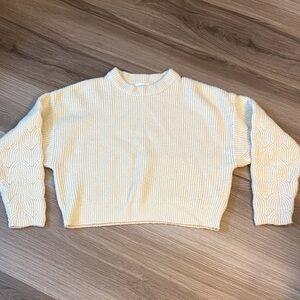 Elodie Ivory Ribbed Knit Sweater Large